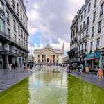 image for [OC] This reflecting pool in Brussels is American Algae Green