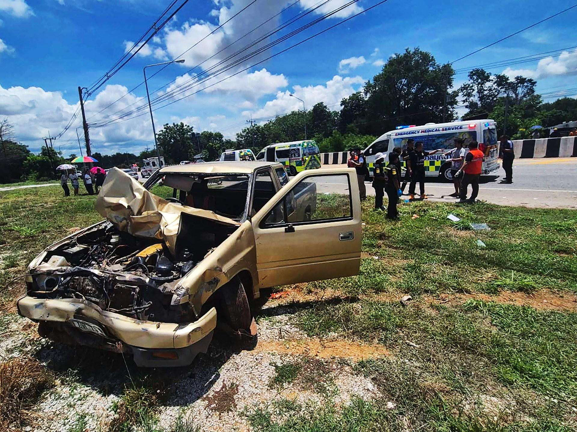 image for Eight Thai monks killed after child drives truck into procession