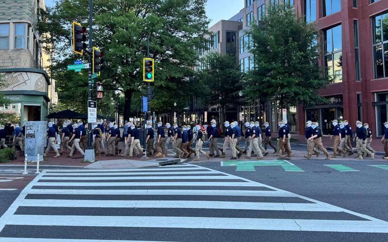 image for Masked Patriot Front white nationalists stage July 4 march through DC