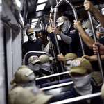 image for OC: Masked men with Patriot Front group seen chanting, marching, riding Metro in D.C.