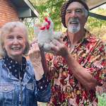 image for As requested, my parents' recreation of their 70's picture. Still hippies, still happy.