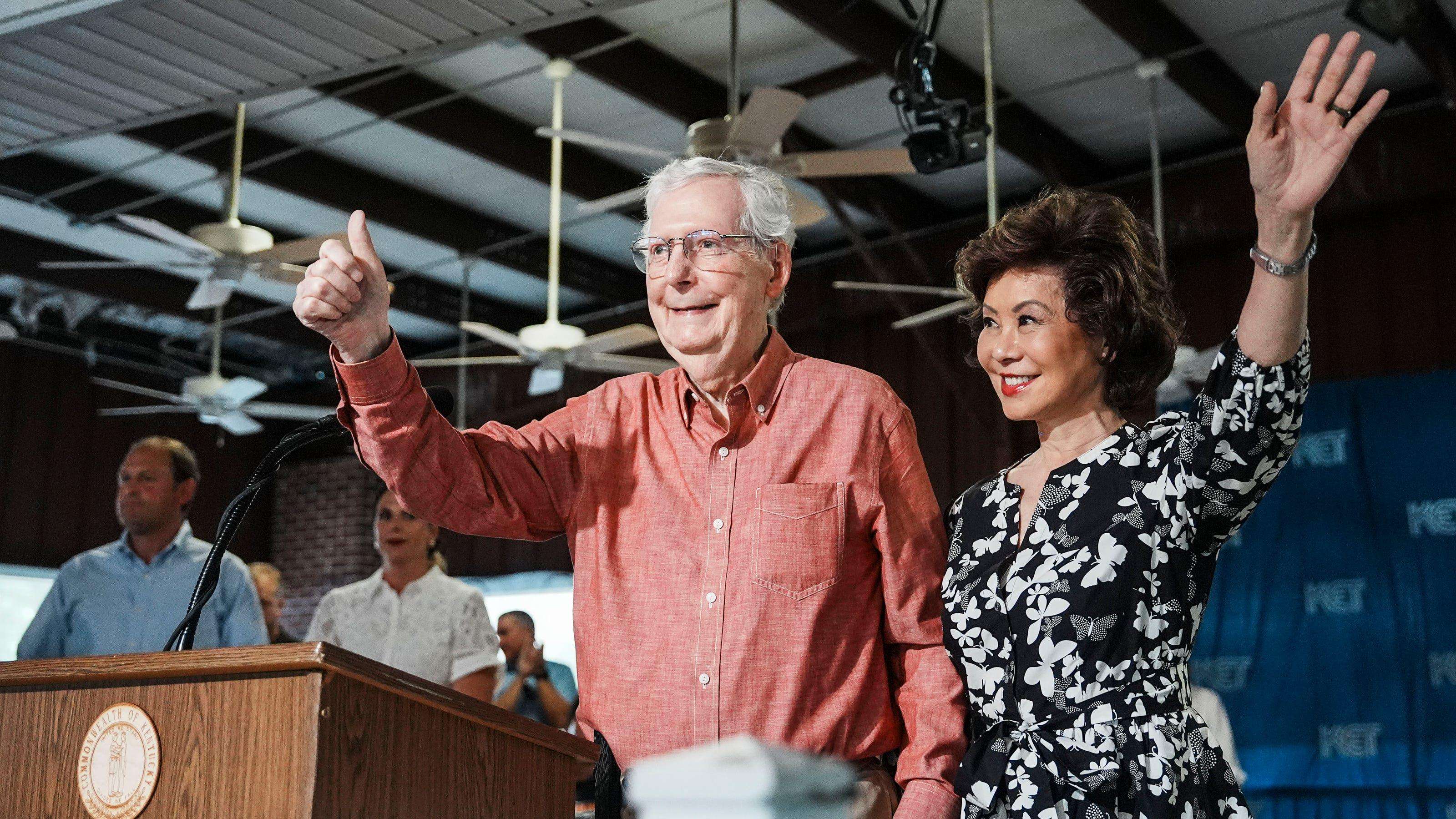 image for Elaine Chao, wife of Mitch McConnell, issues statement after US return
