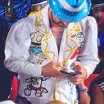image for This incredible Argentinian fan outfit wearing a custom Rugrats jacket
