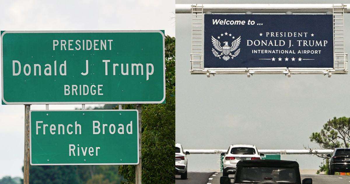 image for On the same day, a Florida airport and a Tennessee bridge are renamed after Trump