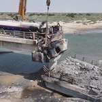 image for Unlucky truck driver was killed in southern Iran after the US bombed a bridge.