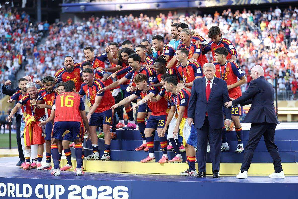 image for Trump steps all over World Cup winner’s moment as Infantino tries to usher him away from Spain trophy lift