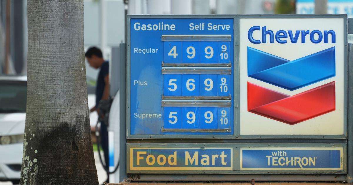 image for Gas prices hit $4 again after oil soars more than 15% in a week