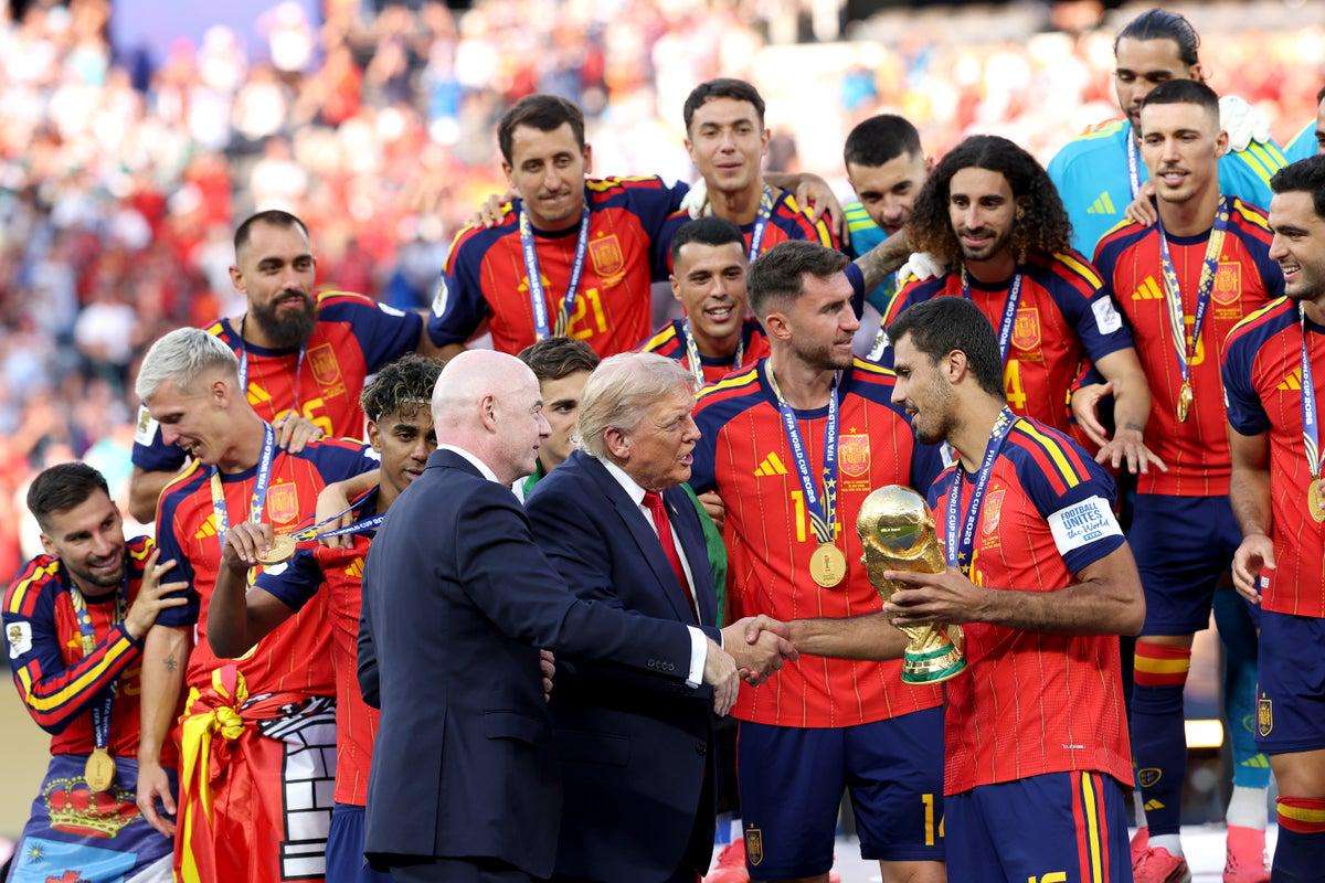 image for Trump booed after presenting Spain with World Cup and joining trophy lift
