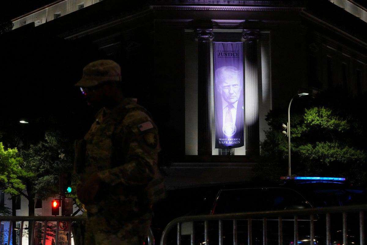 image for DOJ spent nearly $1m on banners of Trump’s face and other refurbishments, documents show